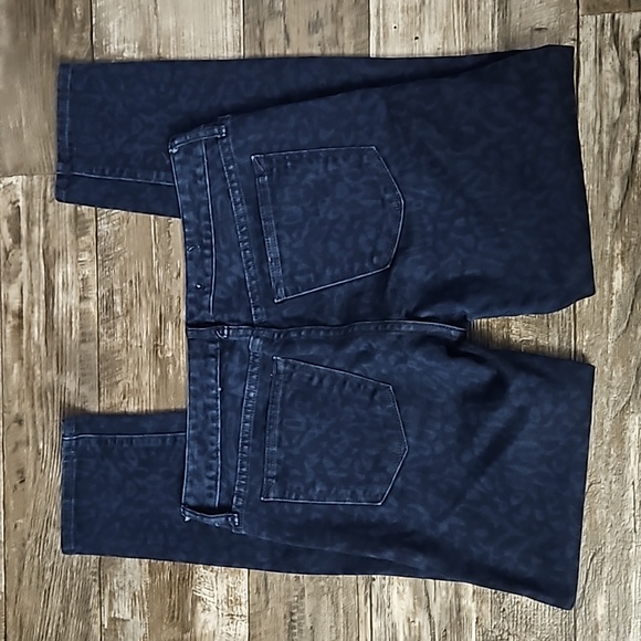 Gap 1969 Always Skinny Mid-Rise Straight Blue Black Cheetah Print Denim Jeans 28 - Picture 5 of 16
